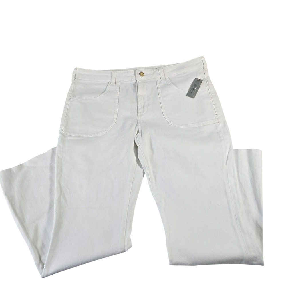 Pilcro and the Letterpress White Flare Jeans Raw Hem 33P Petite CP9604 WHT/BLANC